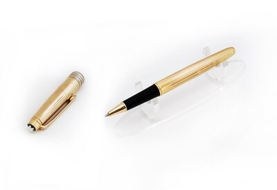 Montblanc Solitaire 163 Vermeil Pinstripe Full Gold Rollerball Pen - Refurbished