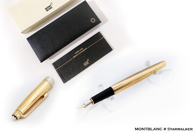 Montblanc Solitaire 163 Full Gold Barley Fountain | Ink Pen​ - Refurbished