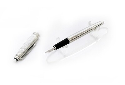 Montblanc Meisterstuck Solitaire Full Silver Barley Fountain | Ink Pen