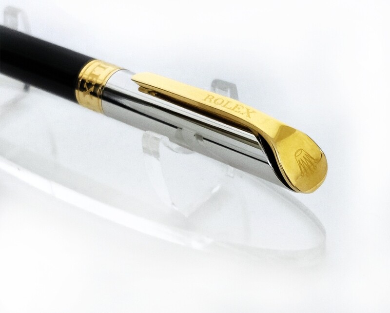 Beautifully Crafted Rolex Black | Silver with Gold Clip​ Masterpiece Collection Ballpoint Pen - Refurbished