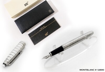 Montblanc Meisterstuck Solitaire Platinum-Plated Facet Fountain  Ink Pen - 38245