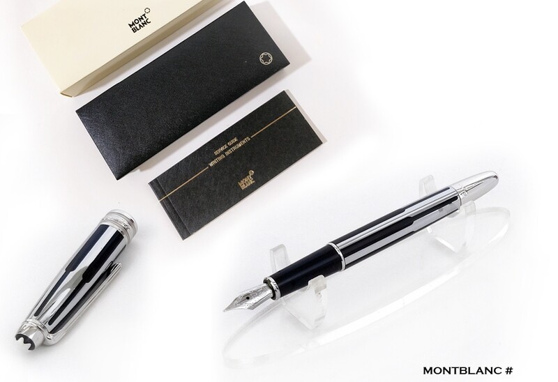 Montblanc Meisterstuck Solitaire Silver &amp; Black Fountain | Ink Pen