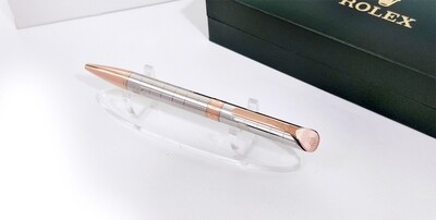 Beautifully Crafted Rolex Silver Check​ with Copper Clip Ballpoint Pen - Refurbished