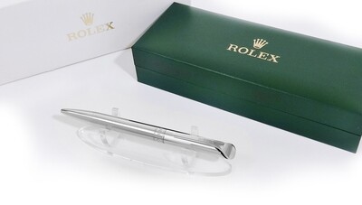 Beautifully Crafted Rolex Full Plain Silver​ with silver Clip Ballpoint Pen - Refurbished