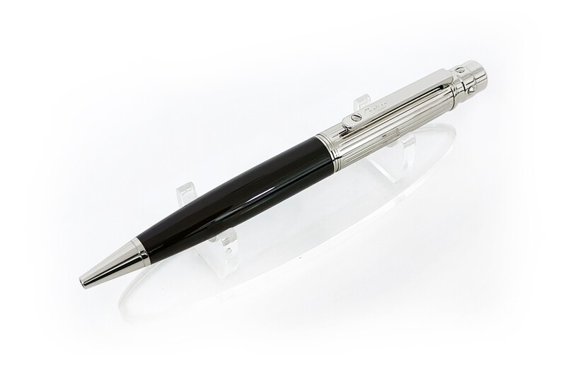 Santos De Cartier "Black Composite Body With Silver Cap" Ballpoint Pen - Refurbished