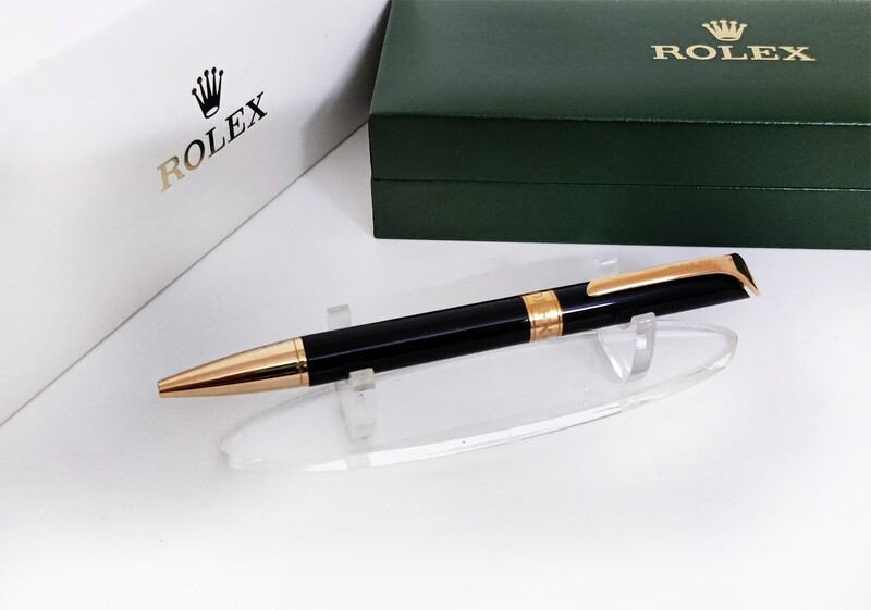 Beautifully Crafted Rolex Full Black with Copper Clip​ Masterpiece Collection Ballpoint Pen - Refurbished
