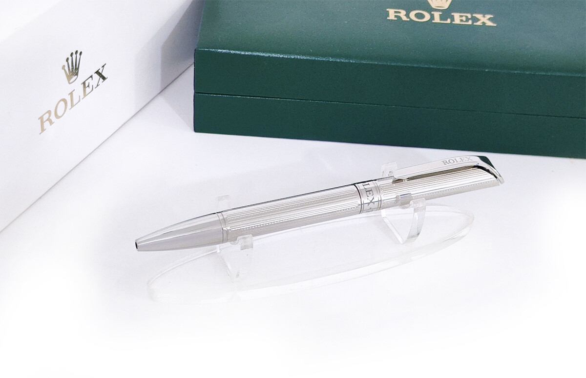 Beautifully Crafted Rolex Full Silver With Silver Clip Masterpiece Collection Ballpoint Pen - Refurbished