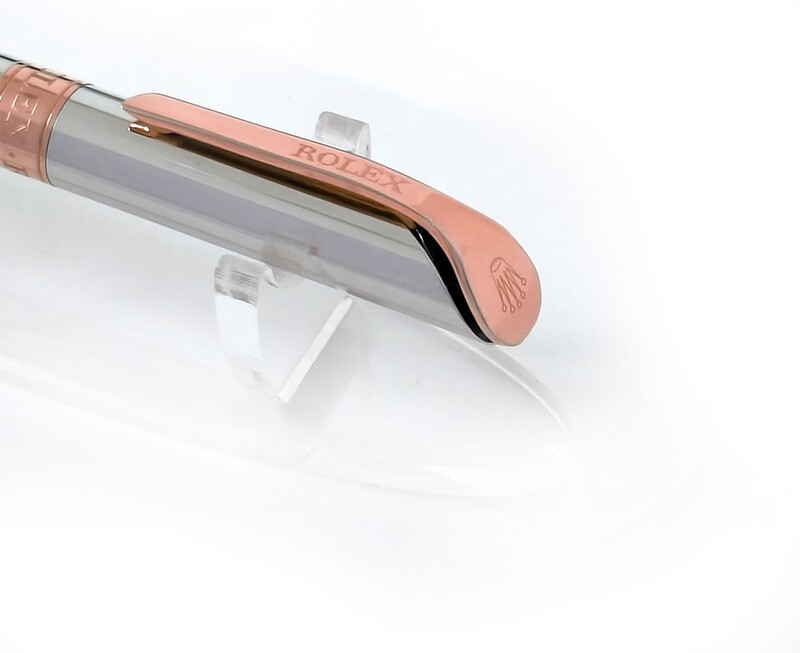 Beautifully Crafted Rolex Full Plain Silver​ with Copper Clip Ballpoint Pen - Refurbished