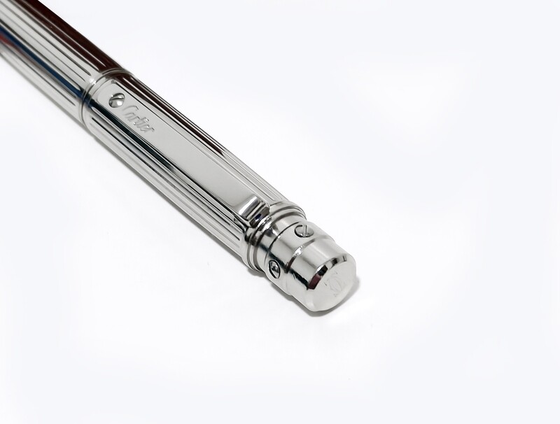 Santos De Cartier "Full Silver Composite Body With Silver Cap" Ballpoint Pen - Refurbished