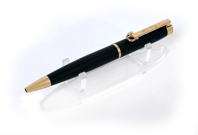 Beautifully Crafted Salvatore Ferragamo Black|Gold Ballpoint Pen - Refurbished