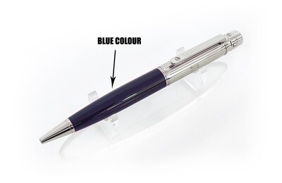 Santos De Cartier "Blue Composite Body With Silver Cap" Ballpoint Pen - Refurbished