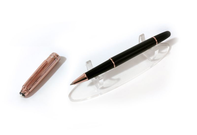 Montblanc Meisterstuck Solitaire Black Rollerball Pen, With Barley Copper Cap - Refurbished