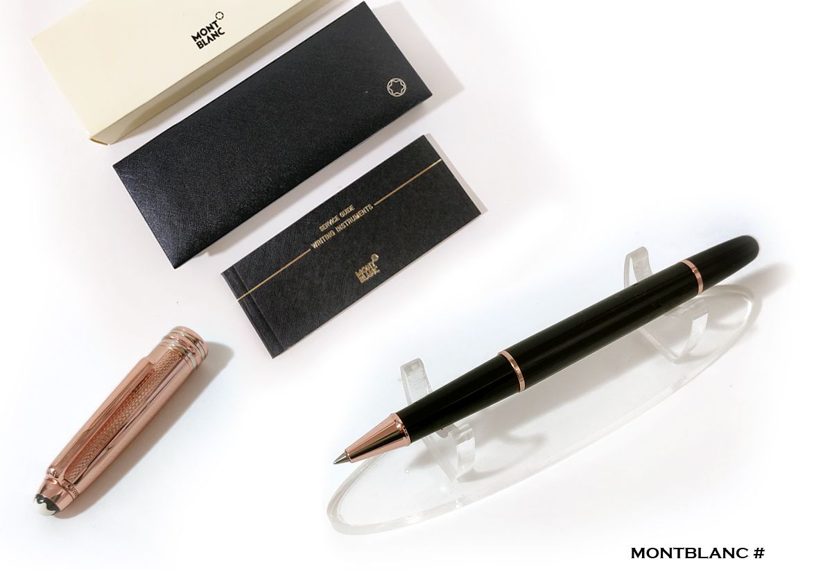 Montblanc Meisterstuck Solitaire Black Rollerball Pen, With Barley Copper Cap - Refurbished
