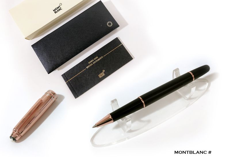 Montblanc Meisterstuck Solitaire Black Rollerball Pen, With Barley Copper Cap - Refurbished