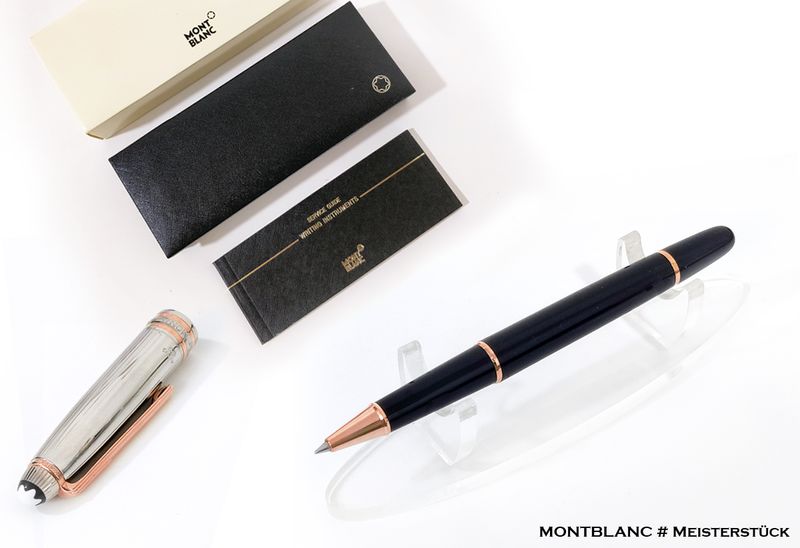 Montblanc Meisterstuck Solitaire AG925 Sterling Silver 163 Doue ​Rollerball Pen - Copper Clip