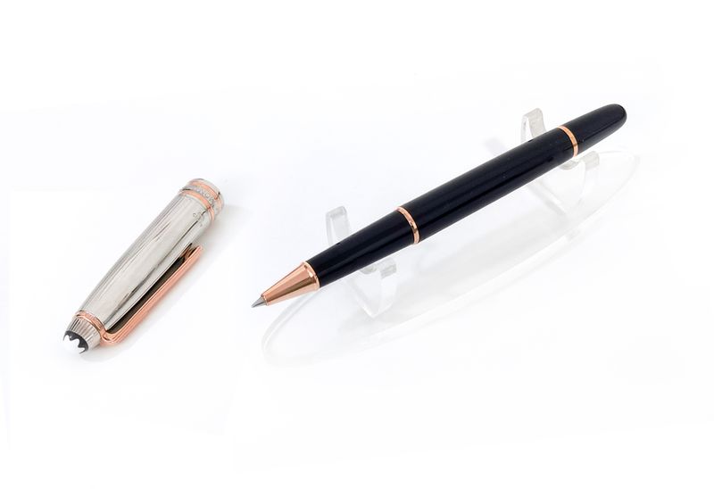 Montblanc Meisterstuck Solitaire AG925 Sterling Silver 163 Doue ​Rollerball Pen - Copper Clip