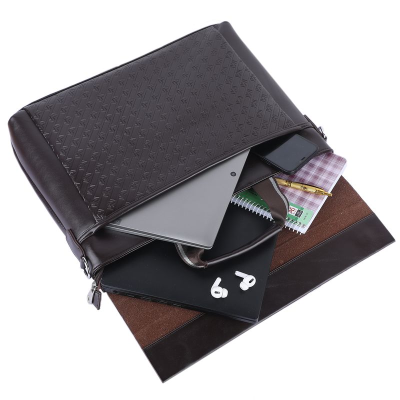 Montblanc Unisex Business Document 15.6-inch Leather Laptop Sholder Bag | Case | Briefcase