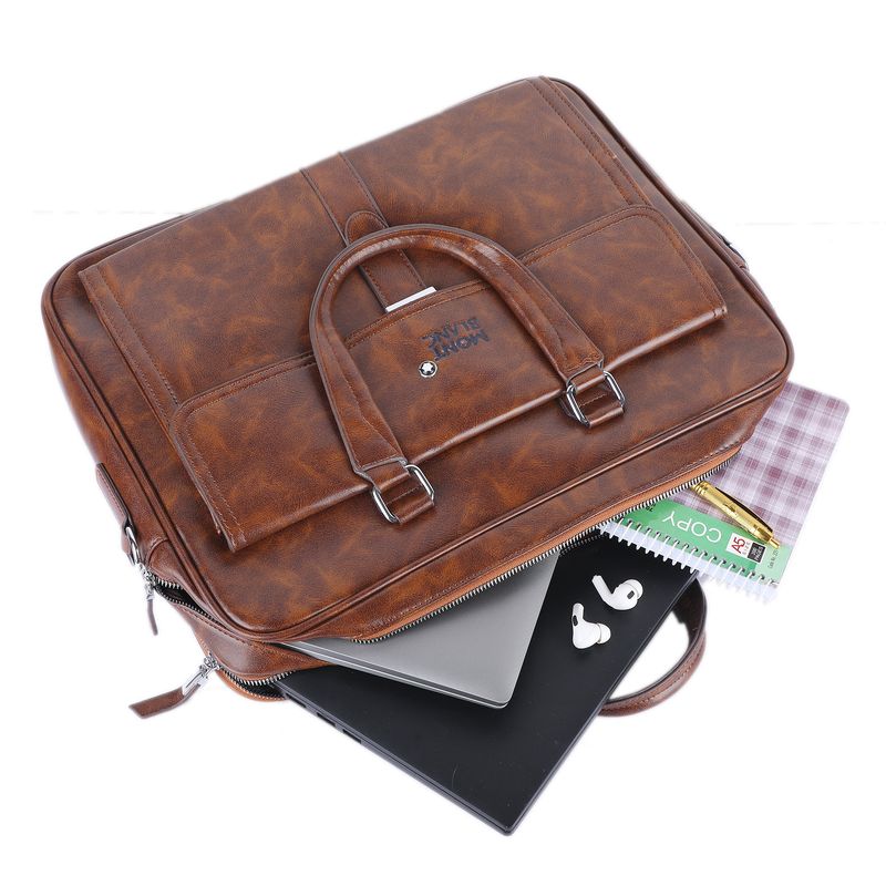 Montblanc Unisex Business Document Laptop Bag | Case | Briefcase - Brown