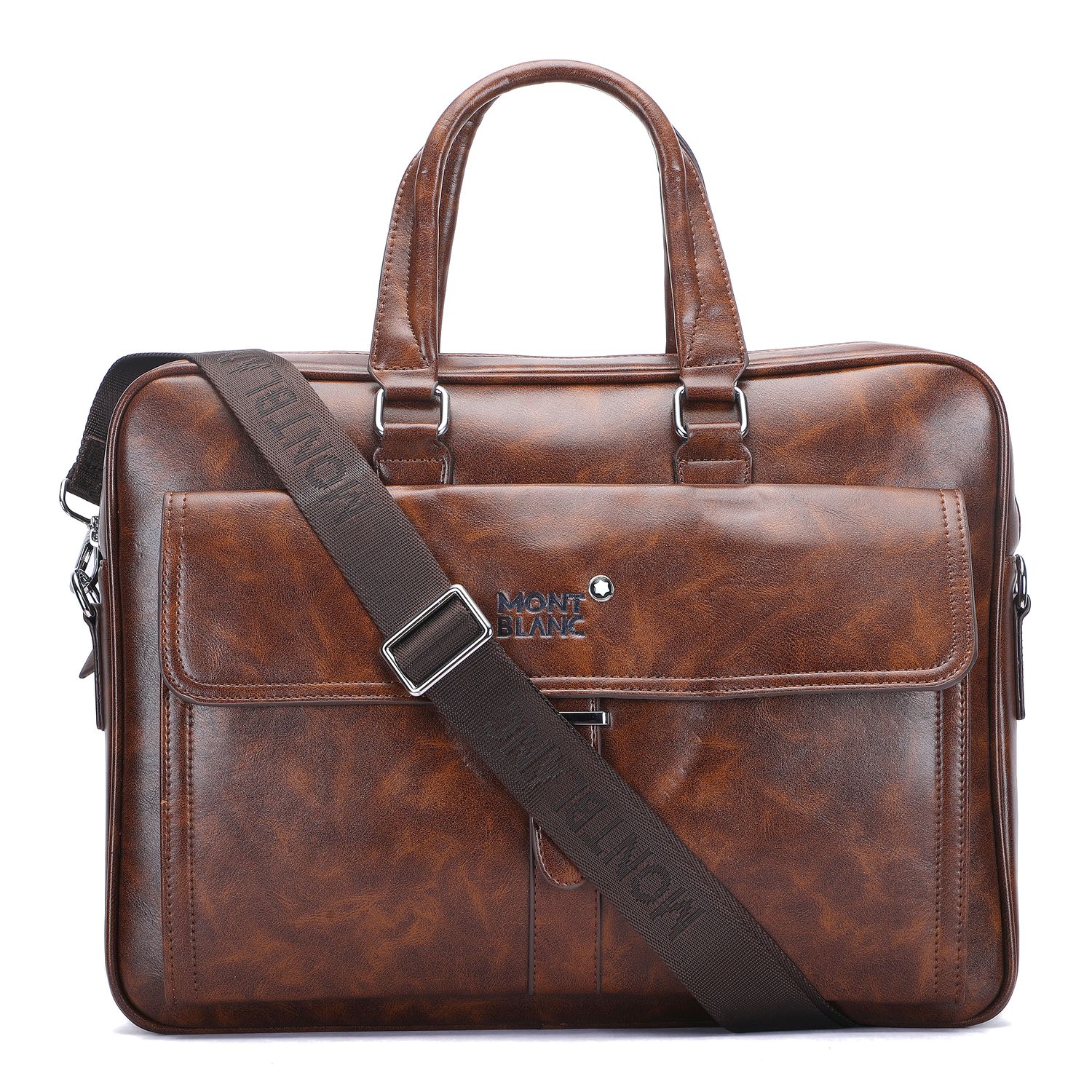 Montblanc Unisex Business Document Laptop Bag | Case | Briefcase - Brown