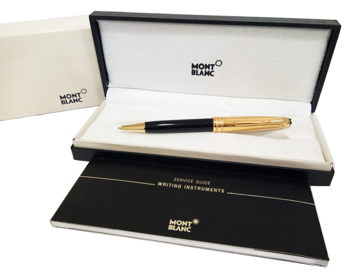 New Mont blanc Meisterstück Black / Gold Ballpoint Pen With Mb Box - Imported