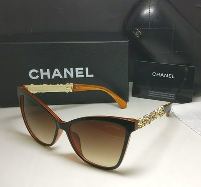 Chanel Cat Eye Fall Brown Gold frame Polarized Brown Lenses For Women&#39;s Sunglasses