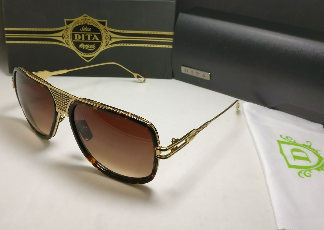 Dita Grandmaster Gold/Black Frame Brown Lenses For Men&#39;s Sunglasses