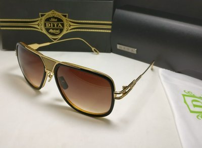 Dita Grandmaster Black/Gold Frame Brown Lenses For Men&#39;s Sunglasses