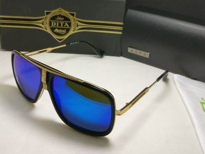 Dita Gold/Black Frame Blue Lenses For Men&#39;s Sunglasses
