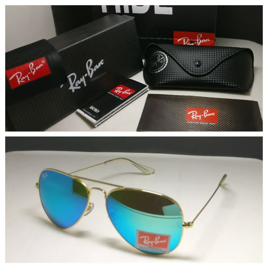 Brand New Ray-Ban Sky Blue Reflector Unisex Sunglasses