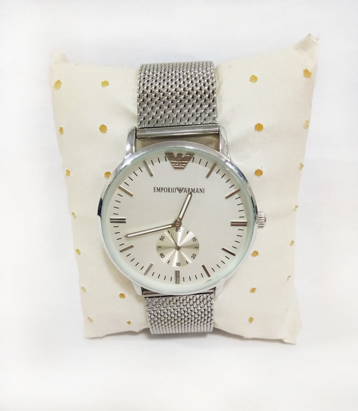 New Emporio Armani White Dial Silver Chain For Men&#39;s Watch