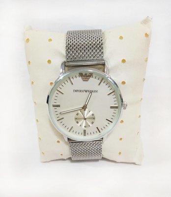 New Emporio Armani White Dial Silver Chain For Men's Watch