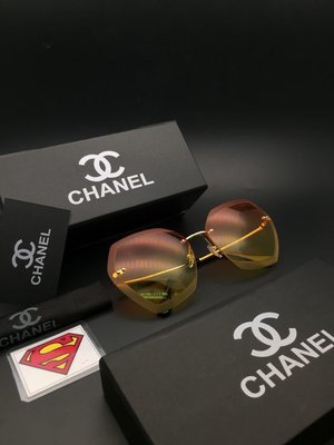 New Round Spring Gold Frame Chanel UV-Ultra Violet Glass Unisex Sunglasses