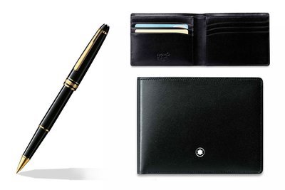 Mont Blanc Classique Rollerball Pen With Wallet 6CC Combo Set - Imported