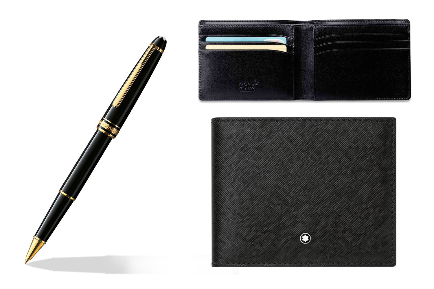 Mont Blanc Classique Rollerball Pen With Sartorial Wallet 6cc Combo Set