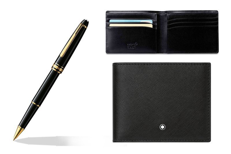 Mont Blanc Classique Rollerball Pen With Sartorial Wallet 6cc Combo Set