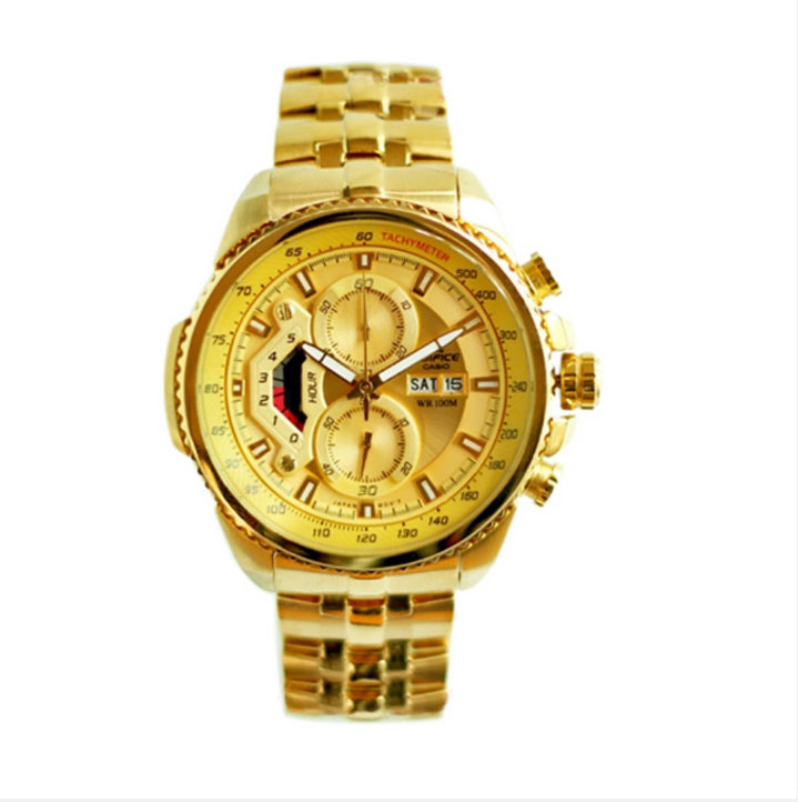 Casio Edifice EF-558SG-1AVDF  558FG Chronograph Men&#39;s Full Gold Watch - Imported