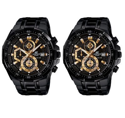 DIWALI COMBO OFFER - Casio Edifice EFR-539BK-1AVUDF (EX187) Chronograph Men&#39;s Watch Combo Set