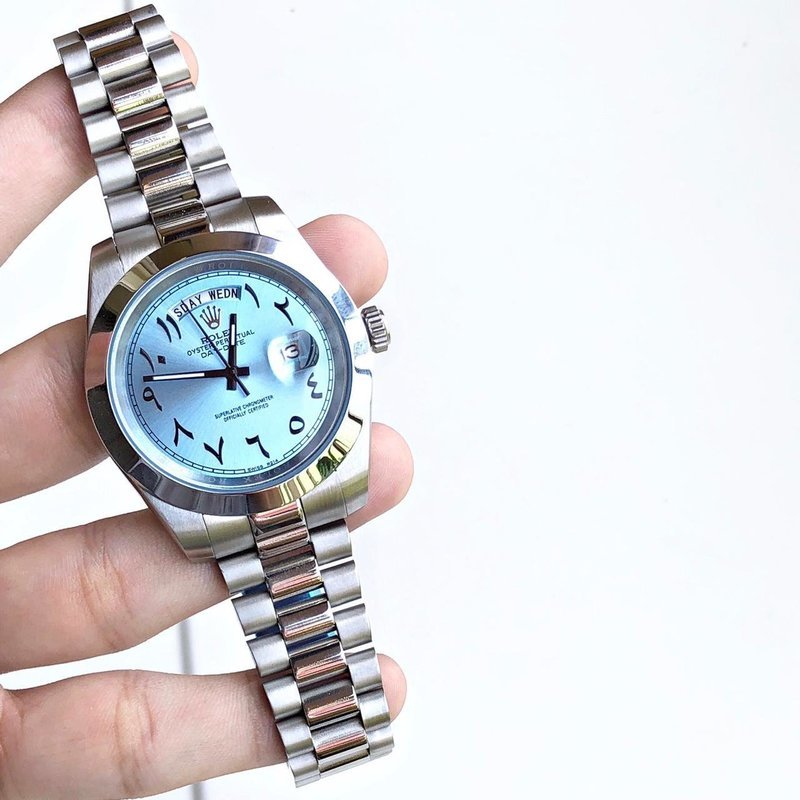 Rolex Day-Date Oyster Perpetual​ Ice Blue Arabic Edition Watch For Men&#39;s - 228206