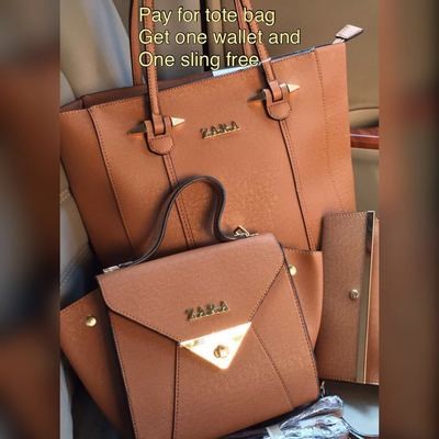 Brand New Zara Tote Bags for Women’s with One Wallet and One Sling free