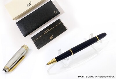 Montblanc Meisterstuck Solitaire AG925 Sterling Silver 163 Doue ​Rollerball Pen - Golden Clip