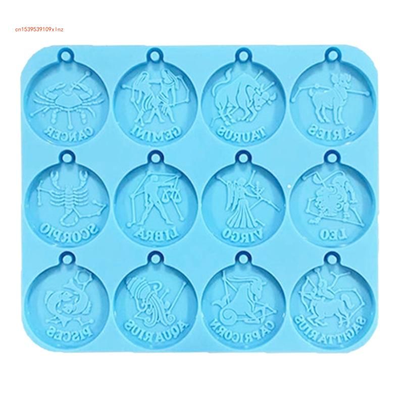 Twelve Constellations Silicone Mold Diy Earrings Pendant Tag Keychain Making