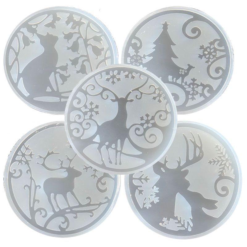 DIY Christmas Epoxy Resin Silicone Mold Coaster