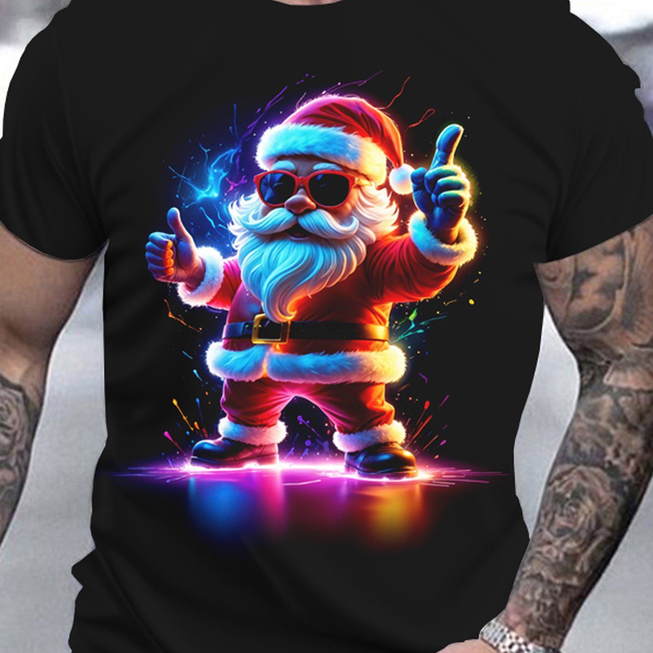 Men&#39;s 3-D Santa Claus T-Shirt 