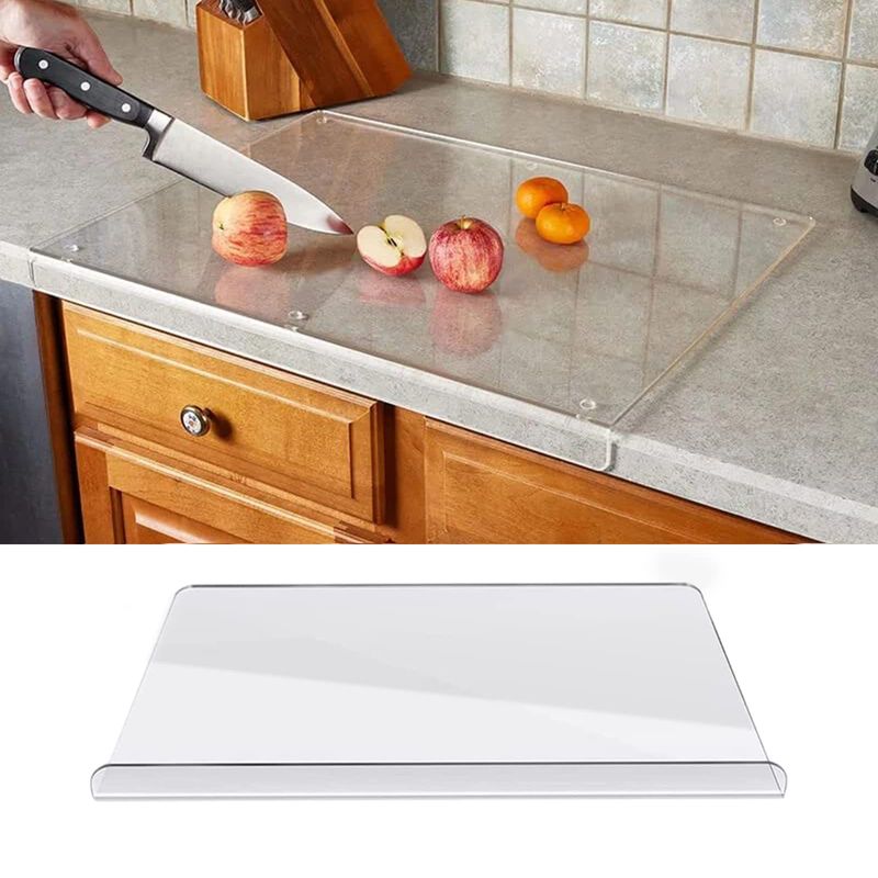 Acrylic Transparent Cutting Board with Lip for Countertop Protector