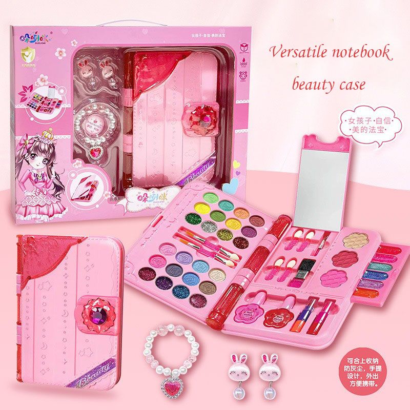Hot New Kids Cosmetics Set Toy Notebook Beauty Box Princess Girl Toy Color Makeup Gift Box Multi-functional Fashionable Makeups
