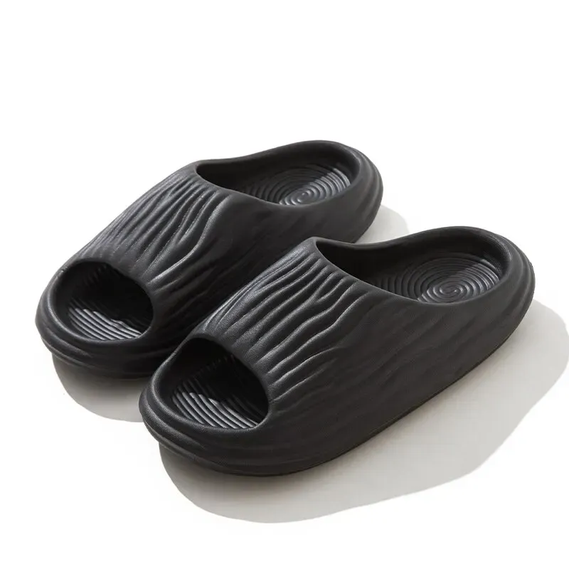 Unisex Eva Thick-soled Non-slip Odor-resistant Outdoor Slippers For, Color: black, Shoe Size: 38-39