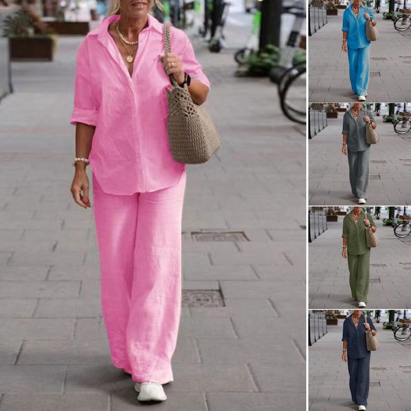 Stylish Comfortable Loose T-shirt Long Pants Leisure Outfit Two-piece Set Plus Size Women Summer Suit Female Clothing