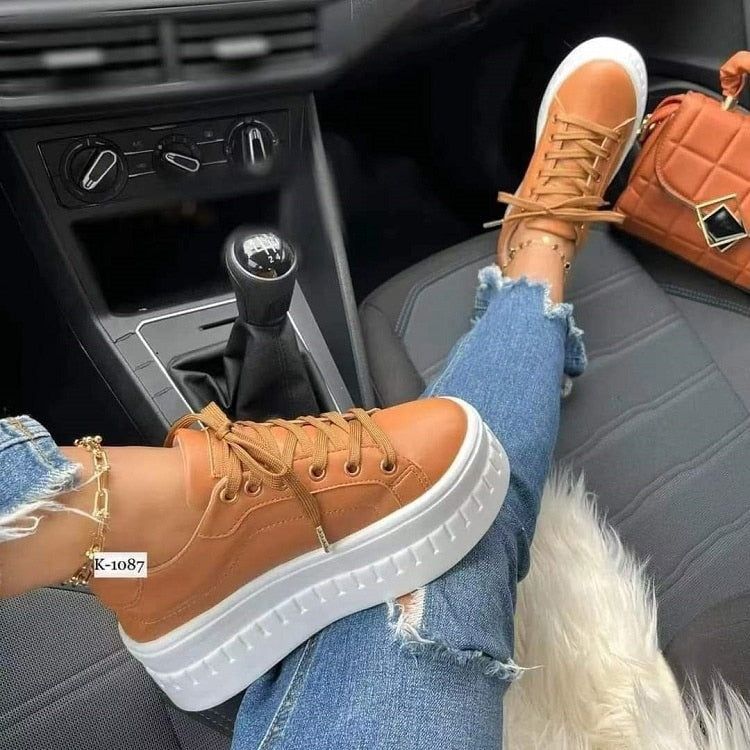 Casual Platform Women&#39;s Shoes Flat Womens Sneakers