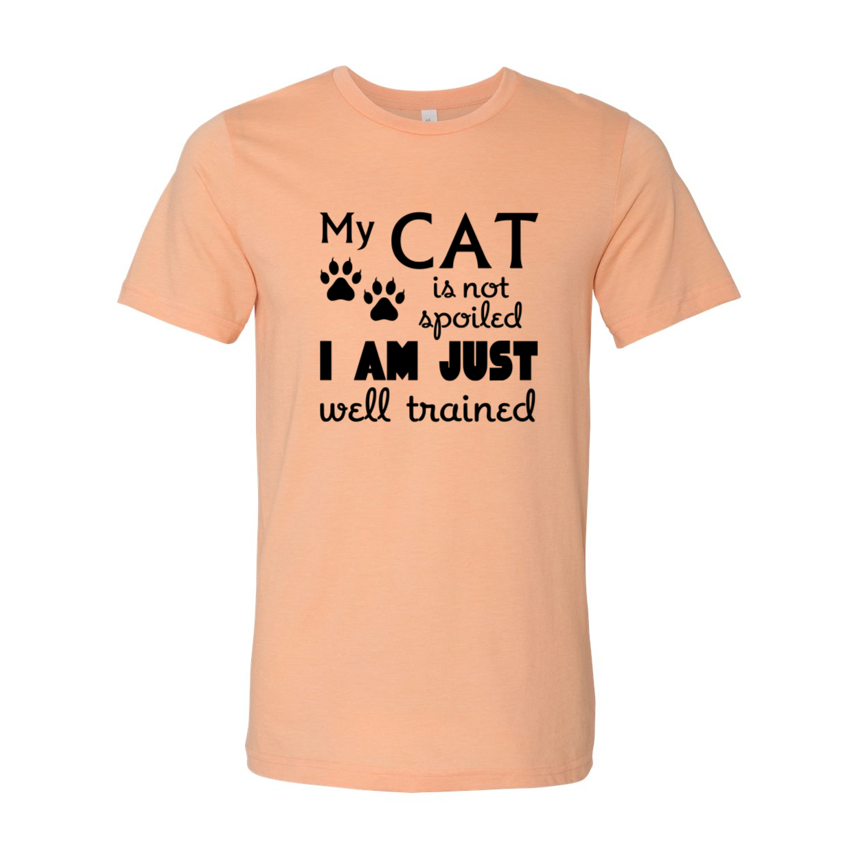 DT0175 My Cat Is Not Spoiled Shirt, Size: S, Color: Heather Peach