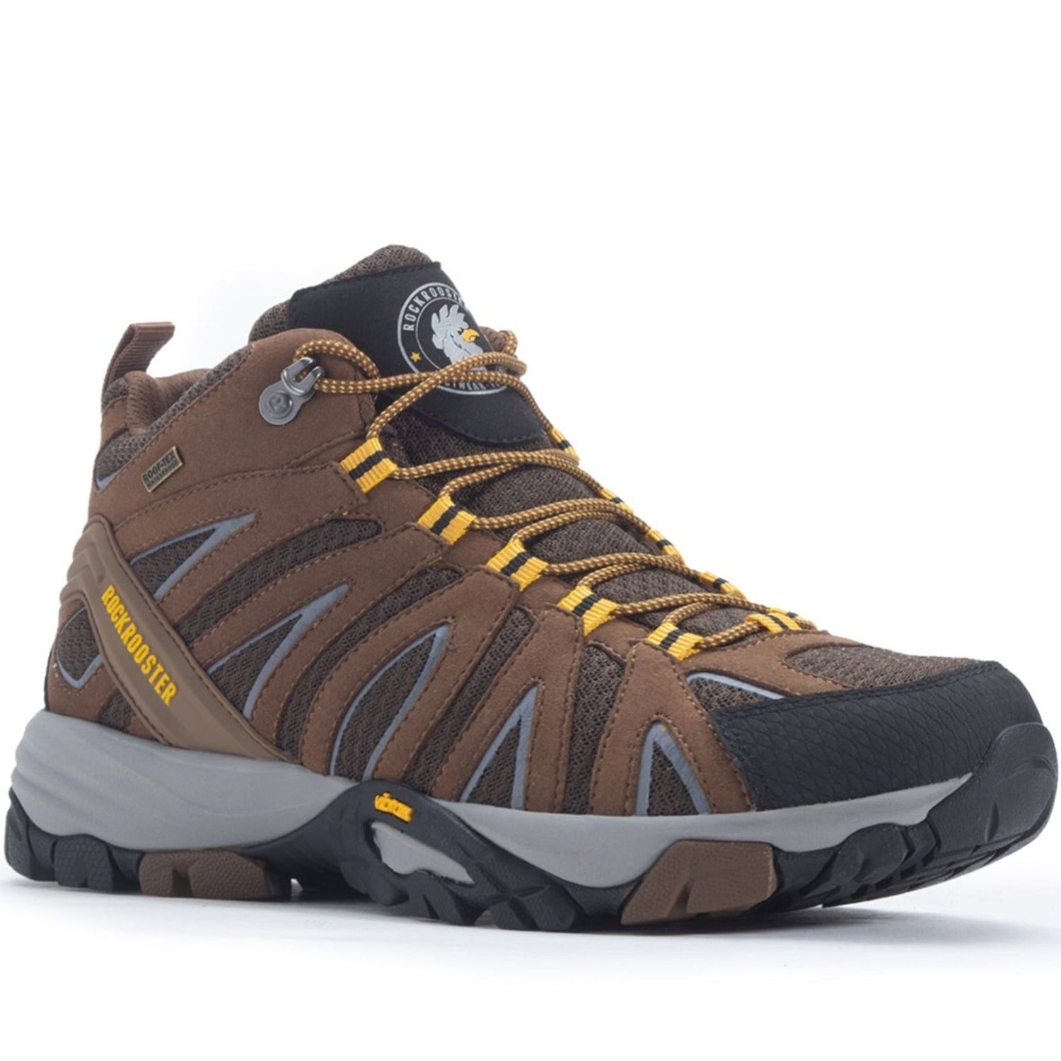 ROCKROOSTER Bedrock Brown 6 Inch Waterproof Hiking Boots with VIBRAM®, Size: Select Correct Size, Color: Brown, Width: Normal